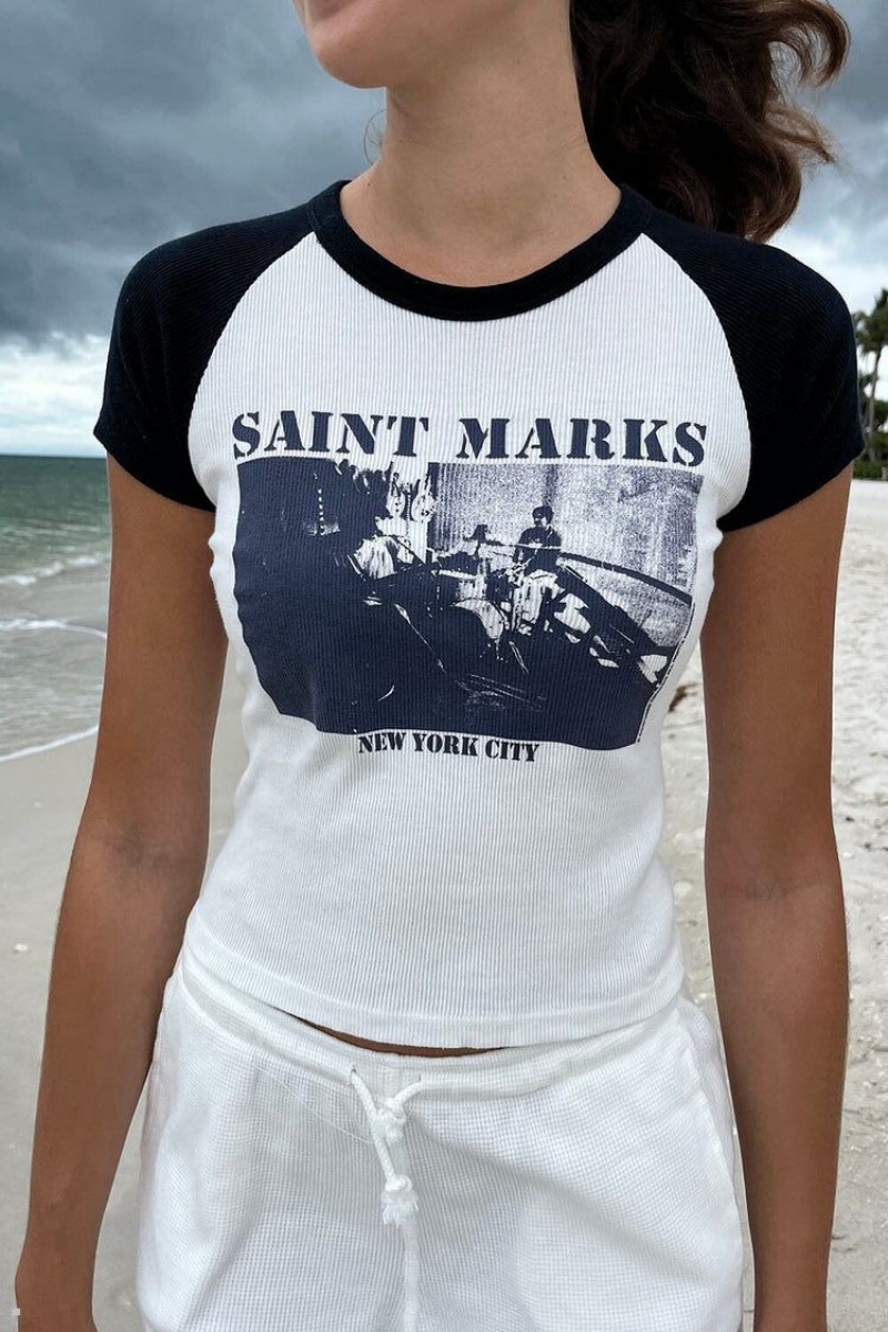 Hauts Brandy Melville Saint Marks Blanche | FII-72274120